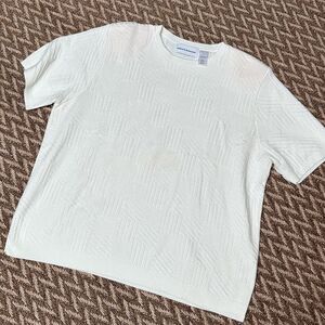Alfred Dunner Cream geometric Short Sleeve Tee